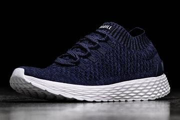 Men's Nobull Midnight Knit Running Shoes Navy | SG O1991K